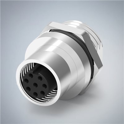 M12-8P(F)A CODE後鎖板插板式防水連接器(PG9)