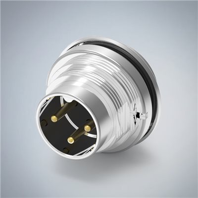 M16-3P(M)前鎖板焊線式防水連接器(M18*0.75)
