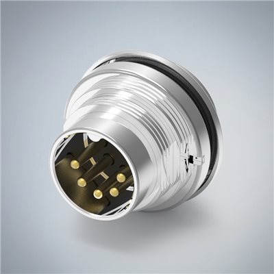 M16-5P(M)前鎖板焊線式防水連接器(點位B)(M18*0.75)