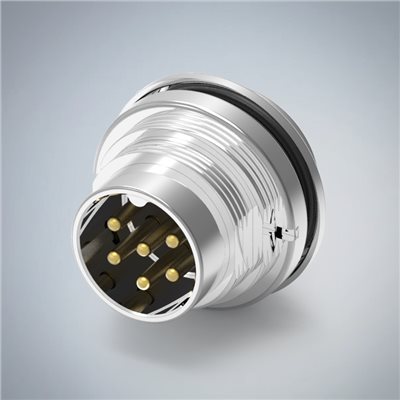 M16-6P(M)前鎖板焊線式防水連接器(M18*0.75)