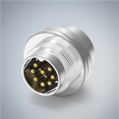 M16-8P(M)後鎖板焊線式防水連接器(M18*0.75)