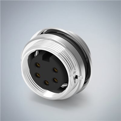 M16-5P(F)前鎖板焊線式防水連接器(M18*0.75)(點位A)
