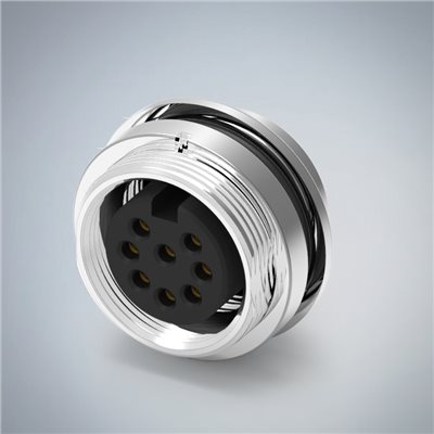 M16-8P(F)前鎖板焊線式防水連接器(M18*0.75)