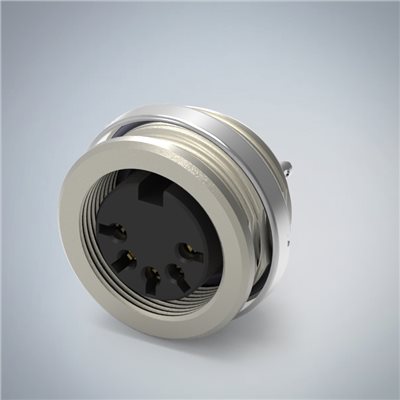 M16-5P(F)後鎖板焊線式防水連接器(點位B)(M18*0.75)
