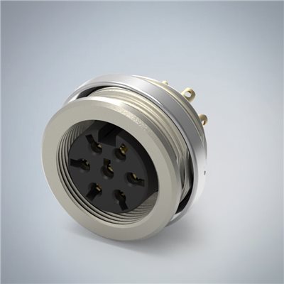 M16-7P(F)後鎖板焊線式防水連接器(點位A)(M18*0.75)