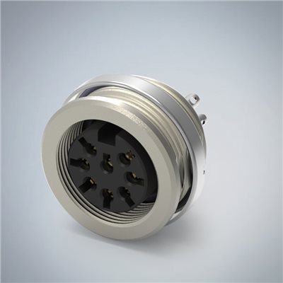 M16-8P(F)後鎖板焊線式防水連接器(M18*0.75)