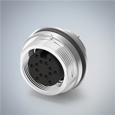 M16-14P(F)前鎖板插板式防水連接器(M18*0.75)