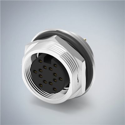 M16-14P(F)前鎖板插板式防水連接器(六角螺母)(M18*0.75)